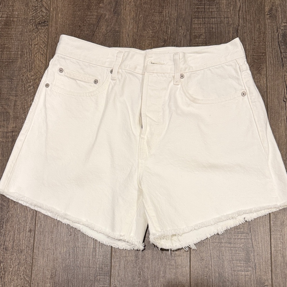 Denim Forum Women's White Denim Shorts